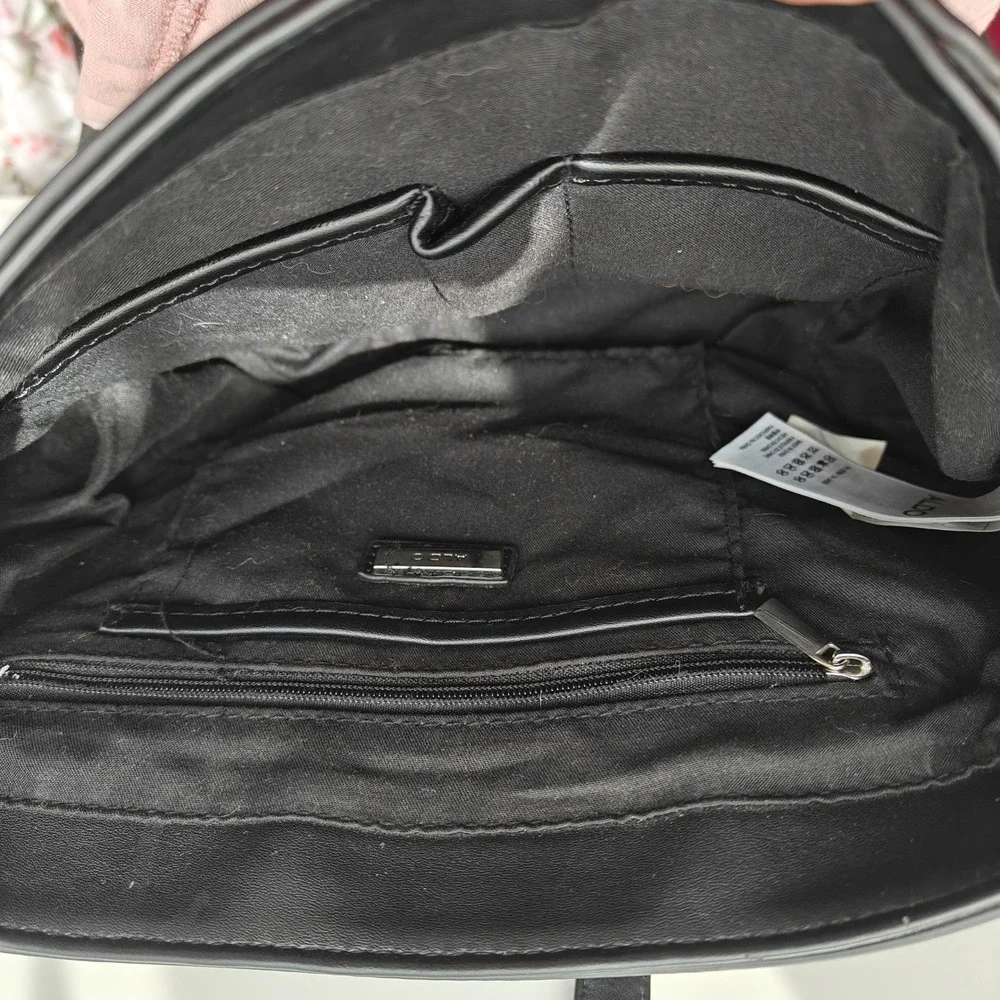Aldo Black Studded Crossbody Bag Silver Hardware Moto Rocker Satchel Handbag